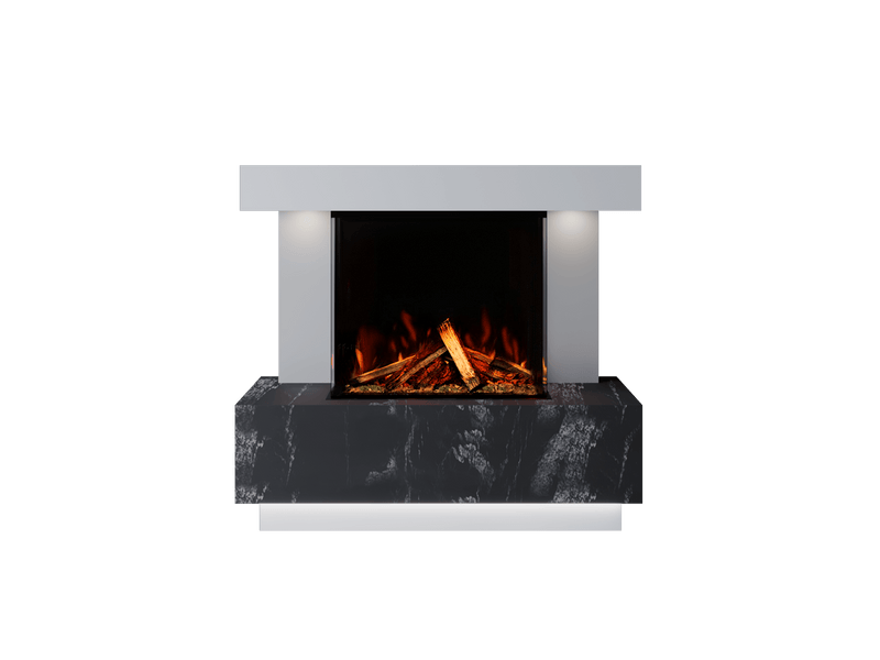 Bespoke Fireplaces Polar White & Titanium Galaxy Roma Marble Suite 700 3DP