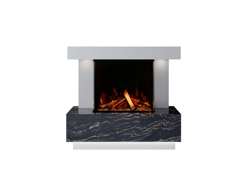 Bespoke Fireplaces Polar White & Titanium Gold Roma Marble Suite 700 3DP