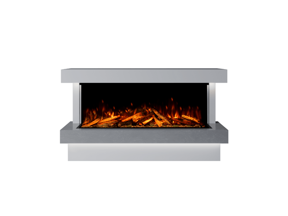 Bespoke Fireplaces Polar White & Italian Grey Verona Marble Suite 1250 X