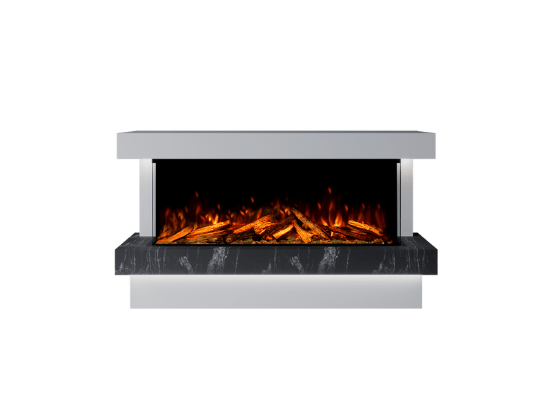 Bespoke Fireplaces Polar White & Titanium Galaxy Verona Marble Suite 1250 X