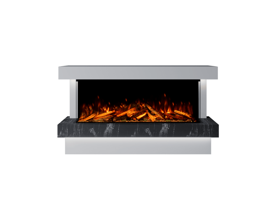 Bespoke Fireplaces Polar White & Titanium Galaxy Verona Marble Suite 1250 X