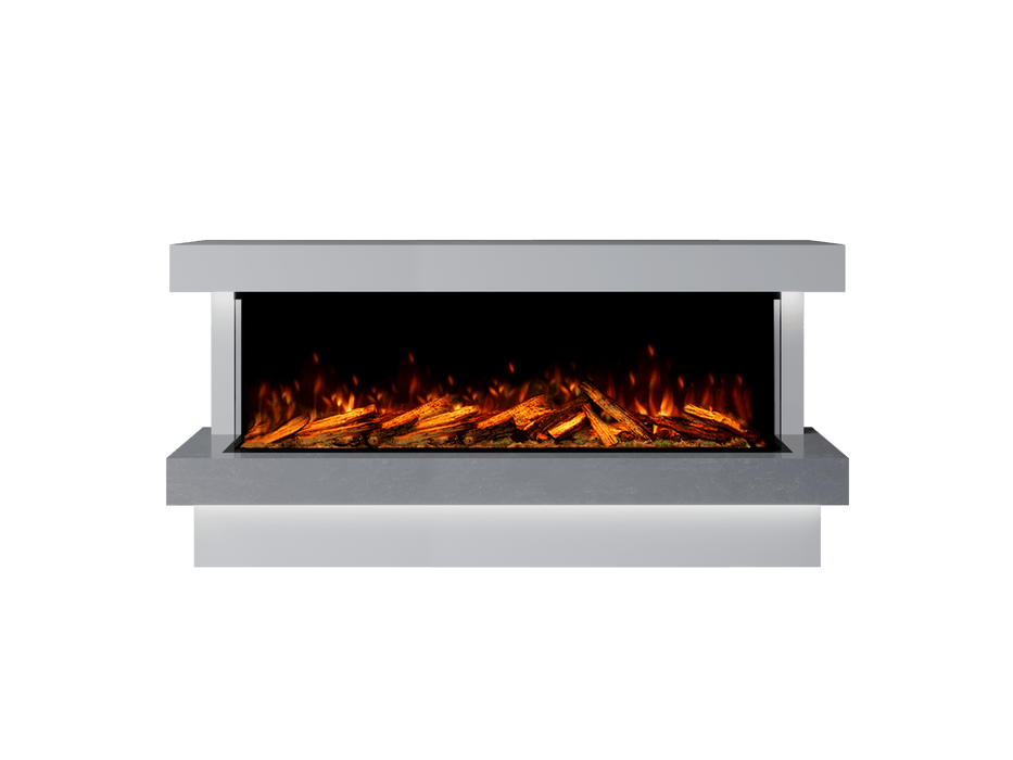 Bespoke Fireplaces Polar White & Italian Grey Verona Marble Suite 1500 X