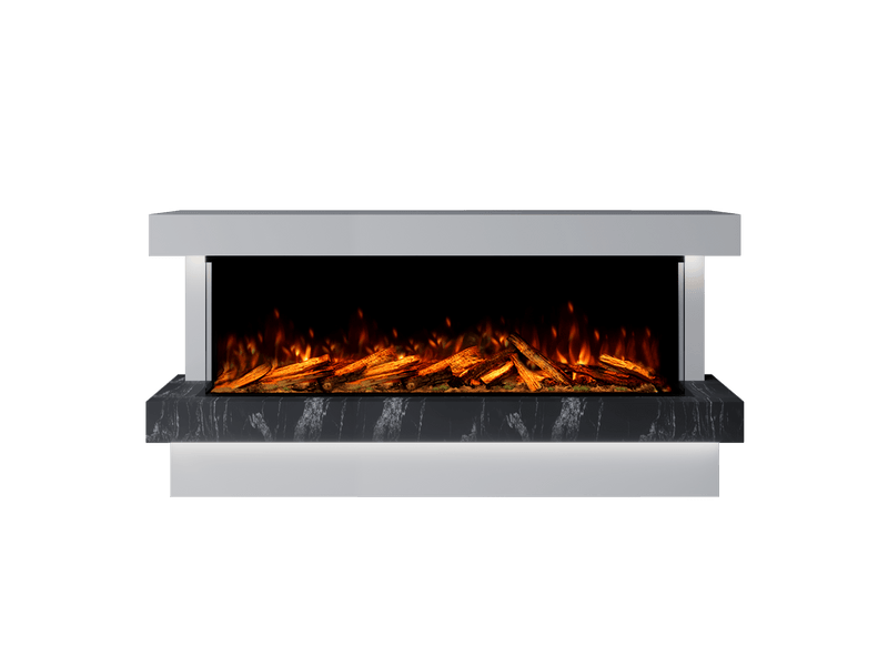 Bespoke Fireplaces Polar White & Titanium Galaxy Verona Marble Suite 1500 X