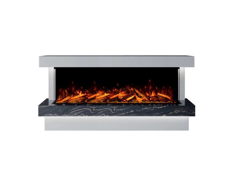 Bespoke Fireplaces Polar White & Titanium Gold Verona Marble Suite 1500 X