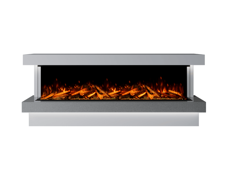 Bespoke Fireplaces Polar White & Grey Sparkle Quartz Verona Marble Suite 2000 X