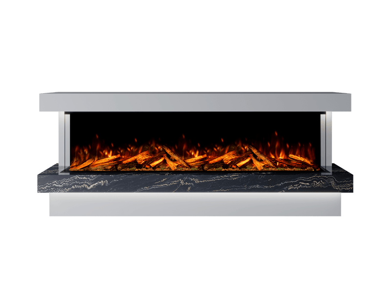 Bespoke Fireplaces Polar White & Titanium Gold Verona Marble Suite 2000 X