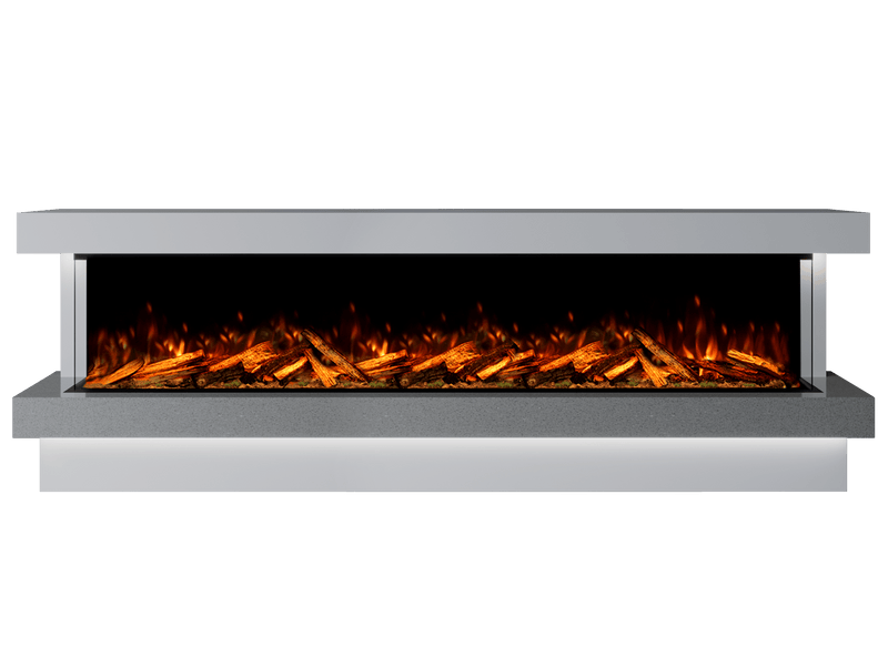 Bespoke Fireplaces Polar White & Grey Sparkle Quartz Verona Marble Suite 2500 X