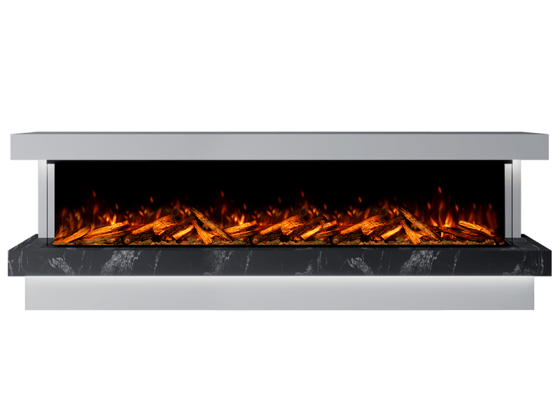 Bespoke Fireplaces Polar White & Titanium Galaxy Verona Marble Suite 2500 X