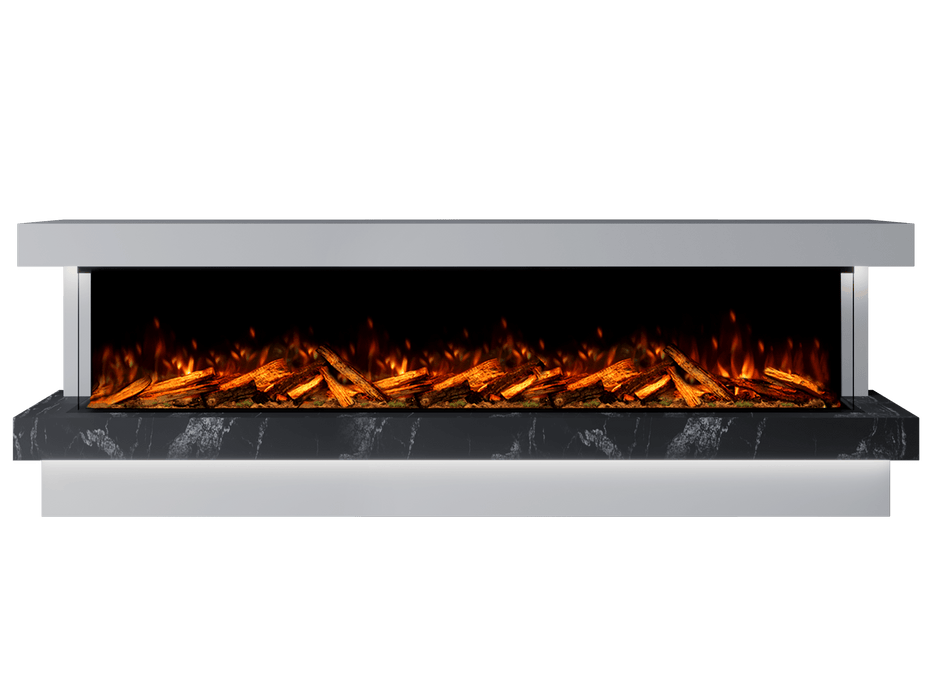 Bespoke Fireplaces Polar White & Titanium Galaxy Verona Marble Suite 2500 X