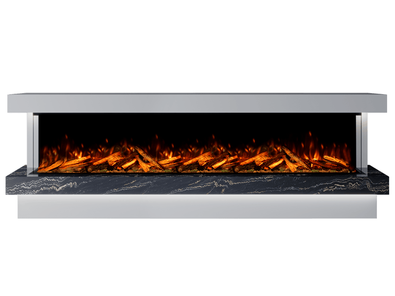 Bespoke Fireplaces Polar White & Titanium Gold Verona Marble Suite 2500 X