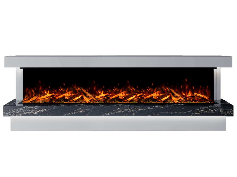 Bespoke Fireplaces Polar White & Titanium Gold Verona Marble Suite 2500 X