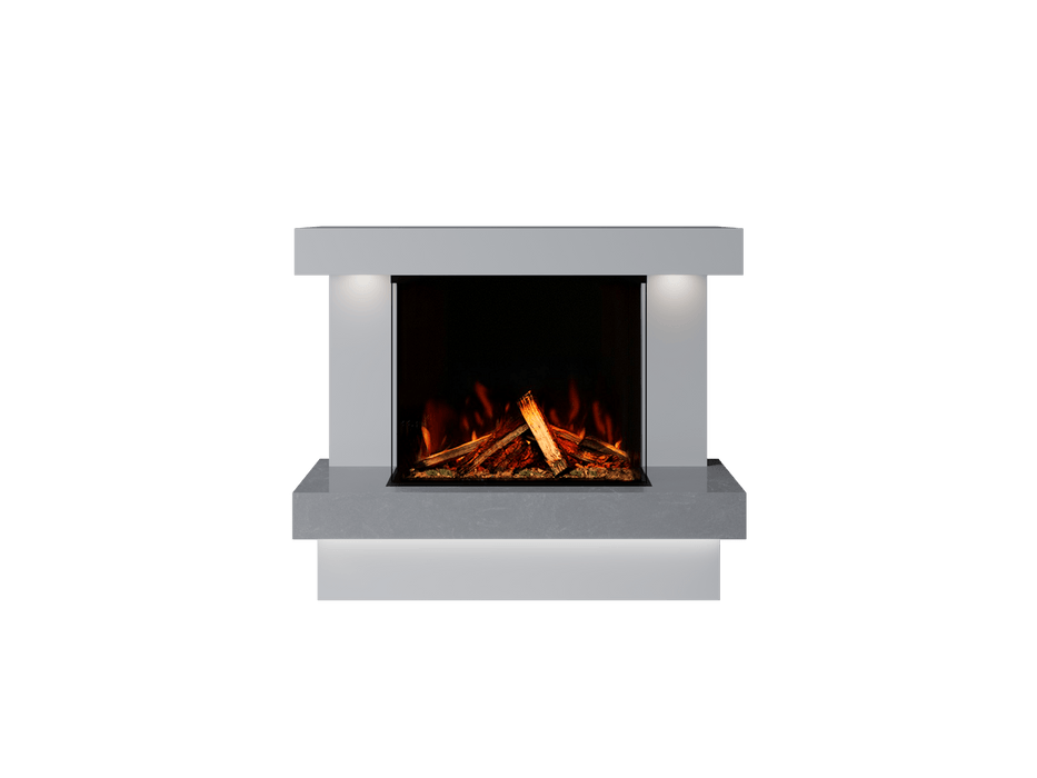 Bespoke Fireplaces Polar White & Italian Grey Verona Marble Suite 700 3DP