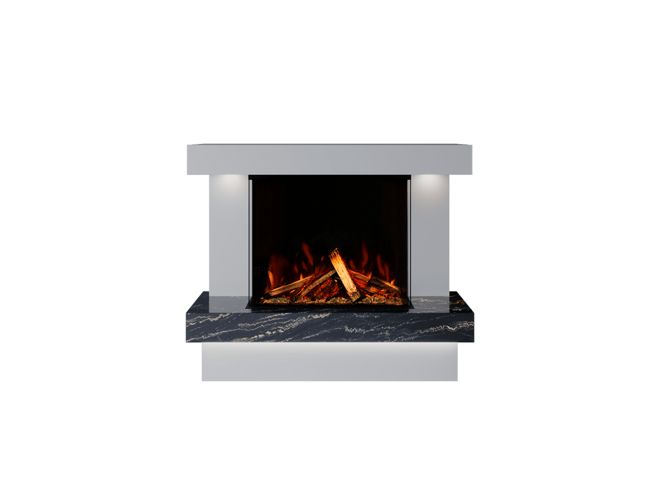 Bespoke Fireplaces Polar White & Titanium Gold Verona Marble Suite 700 3DP