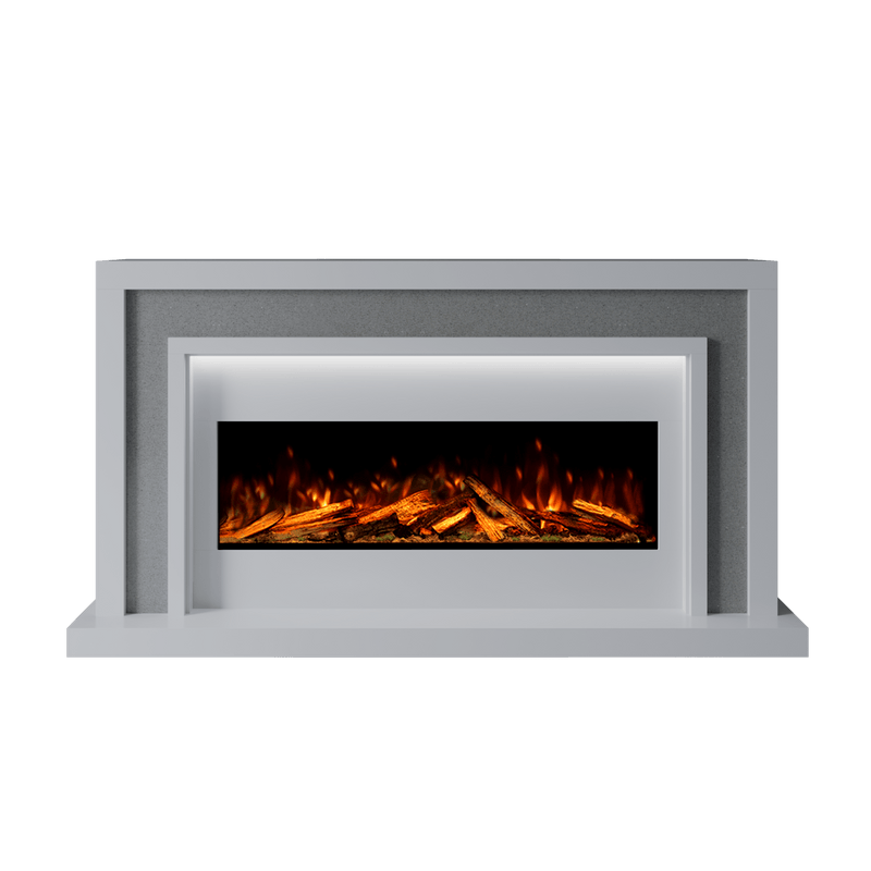 Bespoke Fireplaces Polar White & Grey Sparkle Quartz Zenith Marble Suite 1000 S