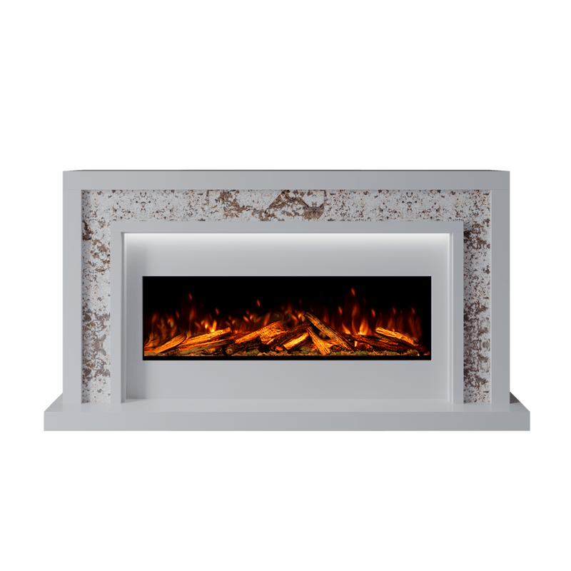 Bespoke Fireplaces Polar White & Rosiana Zenith Marble Suite 1000 S