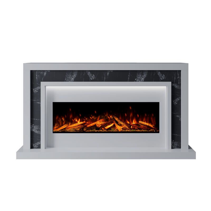 Bespoke Fireplaces Polar White & Titanium Galaxy Zenith Marble Suite 1000 S