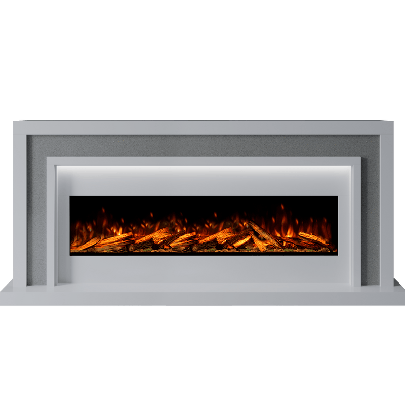 Bespoke Fireplaces Polar White & Grey Sparkle Quartz Zenith Marble Suite 1300 S