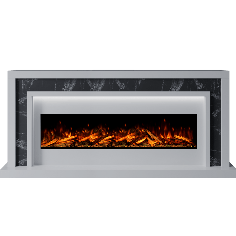 Bespoke Fireplaces Polar White & Titanium Galaxy Zenith Marble Suite 1300 S