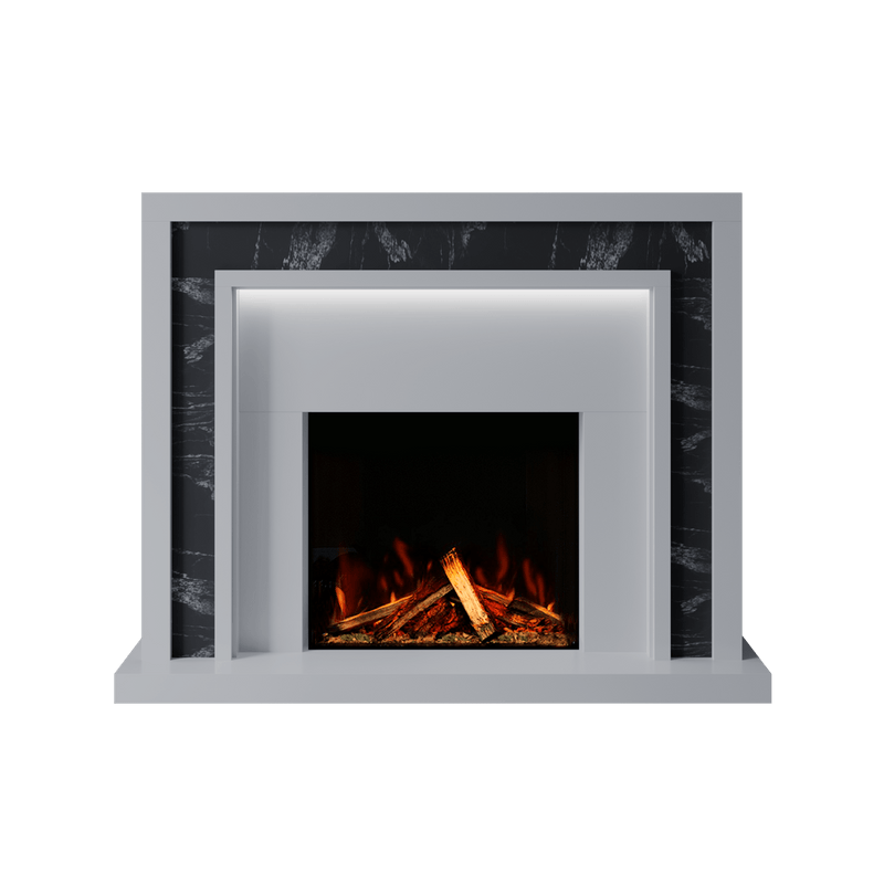 Bespoke Fireplaces Polar White & Titanium Galaxy Zenith Marble Suite 700 S