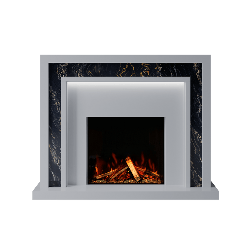 Bespoke Fireplaces Polar White & Titanium Gold Zenith Marble Suite 700 S