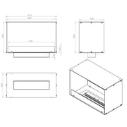 FOCO Fires Foco Two 800 - Built-in Tunnel Bioethanol Fireplace