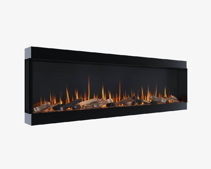 Infinix Landscape HD built-in electric fire with black frame and amber flame effect - LUXE SUPPLIES