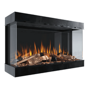 Infinix Panoramic HD built-in electric fire with three-sided glass and log fuel bed - LUXE SUPPLIES