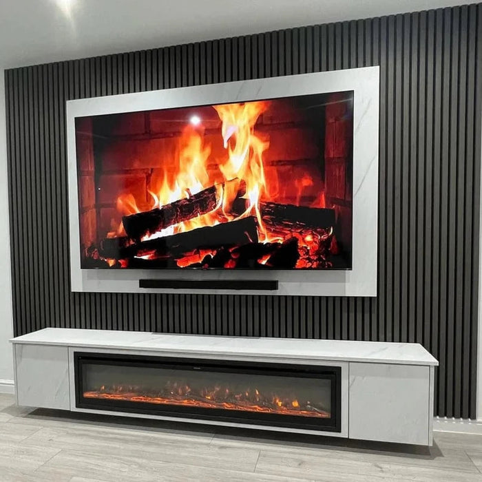Luxe Supplies Floating Wall Unit with 60" Electric Fire - 2.4m Width