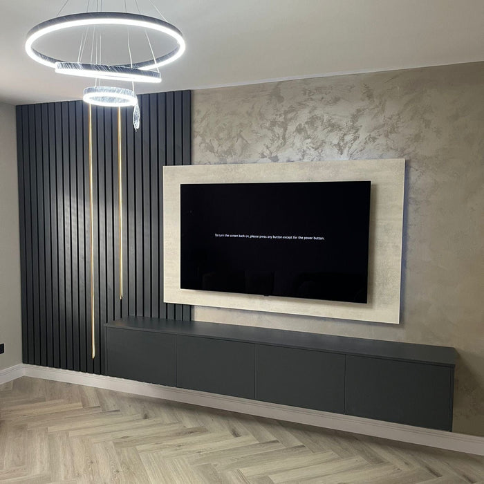 Luxe Supplies TV Backboard in White Chromix