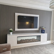 Luxe Supplies TV Backboard in White Levanto Marble