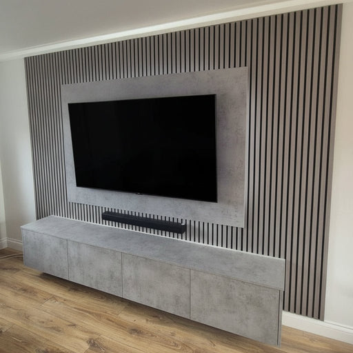 Pre-assembled Floating Wall Unit with 4 Cupboards - 2.2m Width - LUXE SUPPLIES