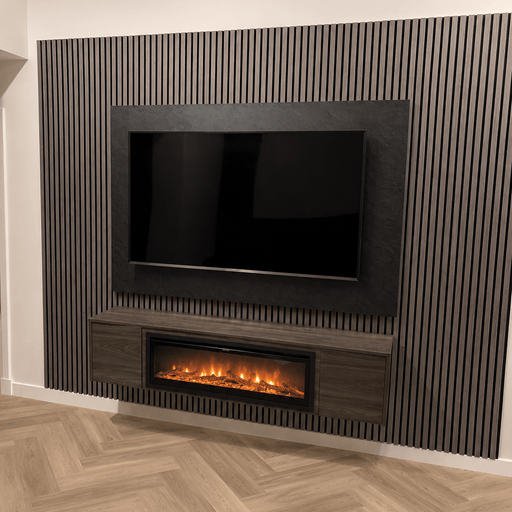 Pre-assembled Floating Wall Unit with 40" Electric Fire - 1.8m Width - LUXE SUPPLIES