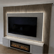 Pre-assembled Floating Wall Unit with 40" Electric Fire - 2m Width - LUXE SUPPLIES