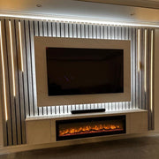 Pre-assembled Floating Wall Unit with 50" Electric Fire - 2.2m Width - LUXE SUPPLIES