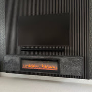Premium Pre-assembled Floating Wall Unit with 40" Electric Fire - 2m Width - LUXE SUPPLIES