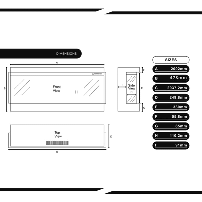 Bespoke Fireplaces Panoramic S 2000