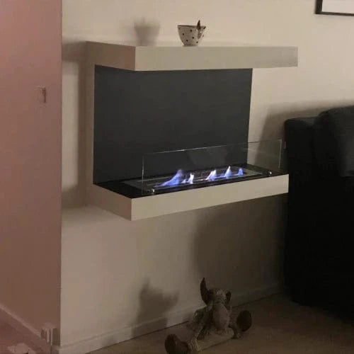 ScandiFlames Dakota White 3-sided Wall Biofireplace - 80cm