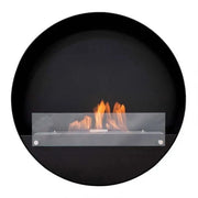 ScandiFlames Delaware Large Round Wall Mounted Biofireplace - Black