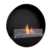 ScandiFlames Delaware Large Round Wall Mounted Biofireplace - Black