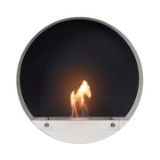 ScandiFlames Delaware Round Wall Mounted Biofireplace - White