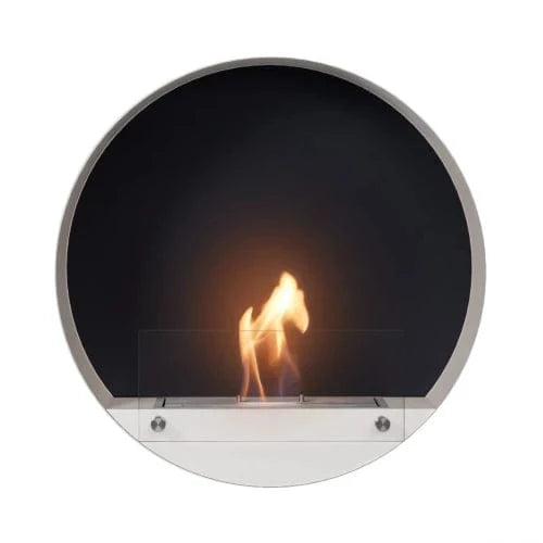 ScandiFlames Delaware Round Wall Mounted Biofireplace - White