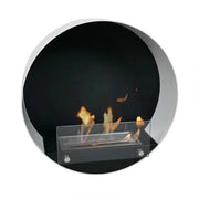 ScandiFlames Delaware Round Wall Mounted Biofireplace - White