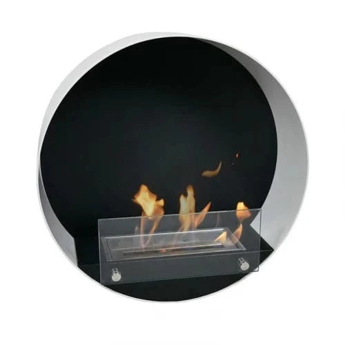 ScandiFlames Delaware Round Wall Mounted Biofireplace - White