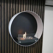 ScandiFlames Delaware Round Wall Mounted Biofireplace - White
