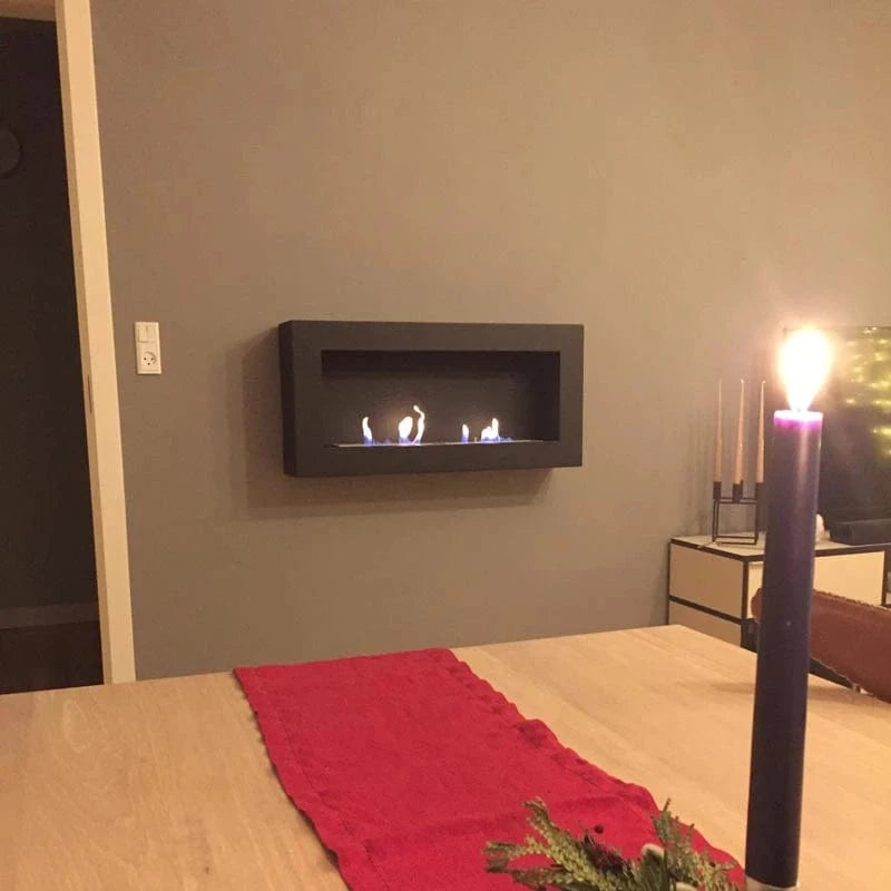 ScandiFlames Large Wall Mounted Biofireplace - Black