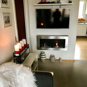 ScandiFlames Large Wall Mounted Biofireplace - Steel
