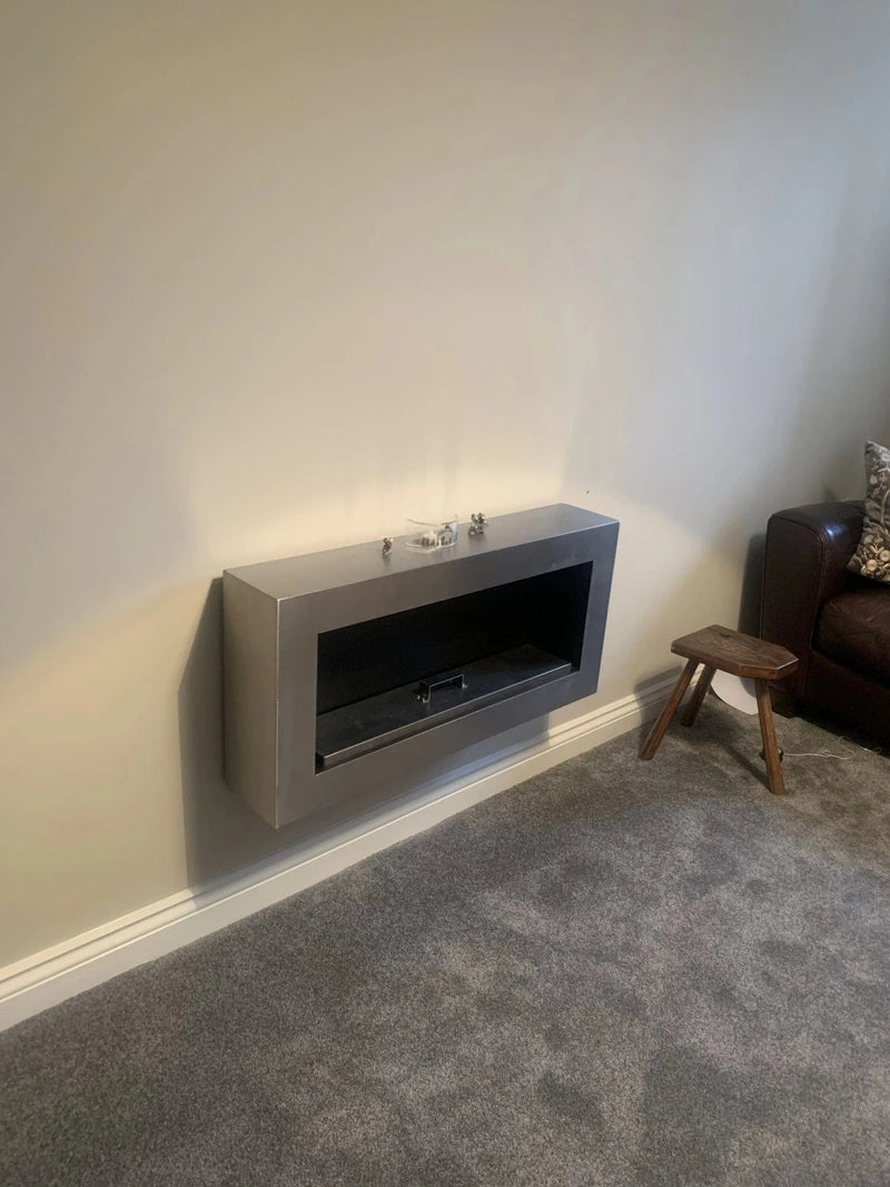 ScandiFlames Large Wall Mounted Biofireplace - Steel