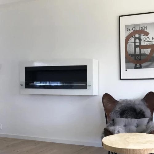 ScandiFlames Large Wall Mounted Biofireplace - White