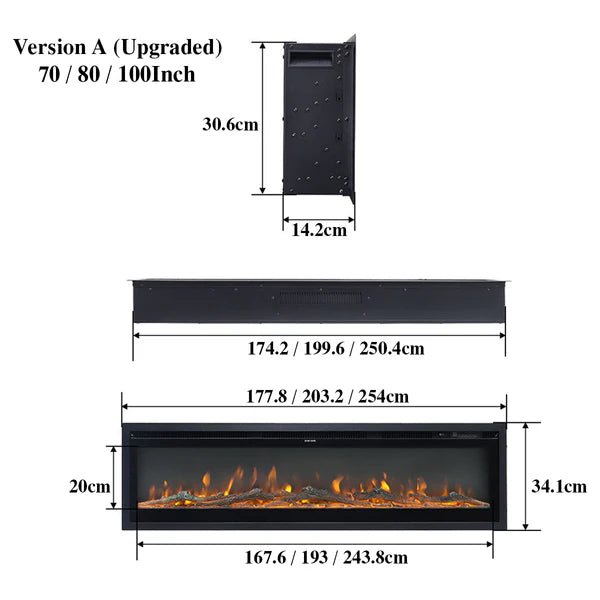 SmallBee 80" Media Wall Electric Fireplace - LUXE SUPPLIES