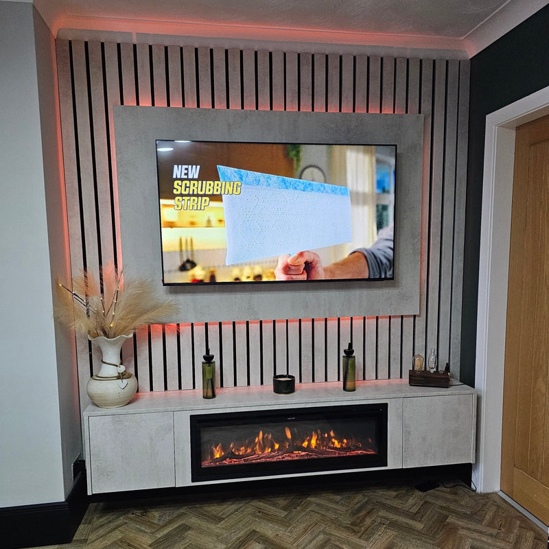 TV Backboard in White Chromix - LUXE SUPPLIES